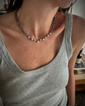 Collar Noche | Corto de perlas blancas y negras