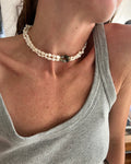 Choker duplo de pérolas